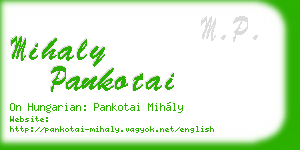 mihaly pankotai business card