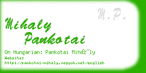 mihaly pankotai business card